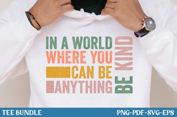 Be Kind, Inspirational TShirt Design PNG for Commercial Use