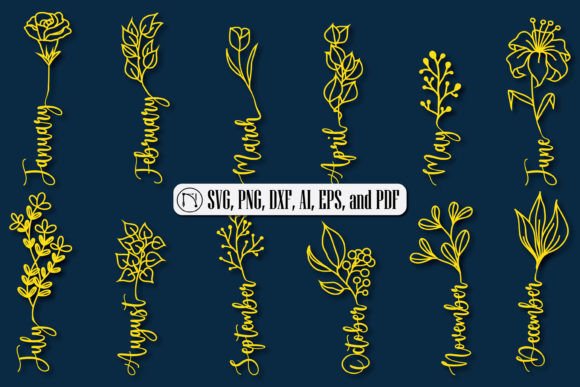 Birth Month Flowers SVG Bundle for Laser Cutting & Home Decor