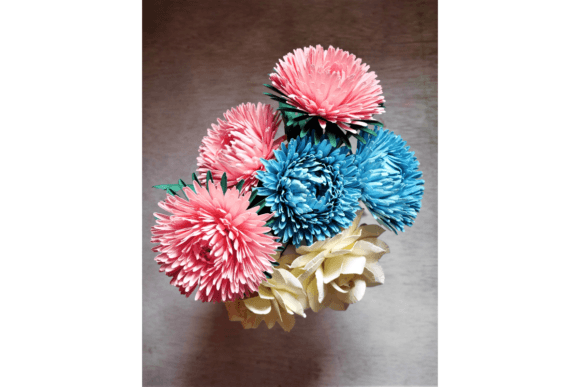 China Aster 3D SVG Paper Flowers for Branding