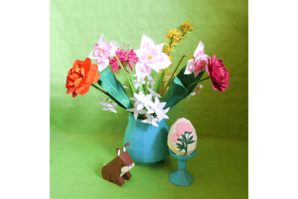 Easter Flora Fauna Bouquet 3D SVG