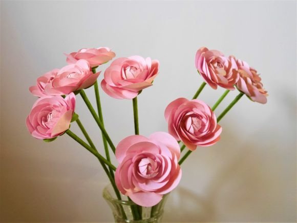 Easy Ranunculus 3D SVG Paper Flowers for Branding