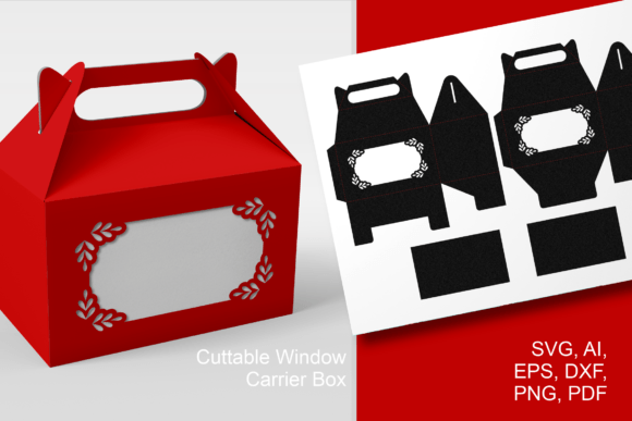 Festive Frame Gable Window Box 3D SVG Template