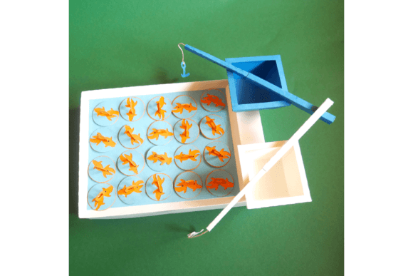 Fishing Game Gift Box 3D SVG for Paper Toys