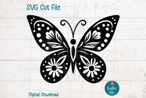 Floral Butterfly SVG Cut File for Crafts and Graphics