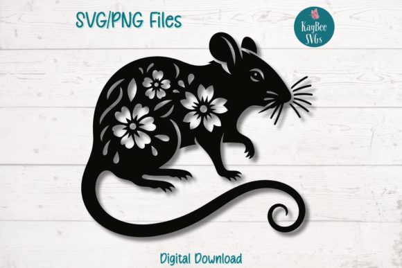 Floral Rat Graphics for Crafts