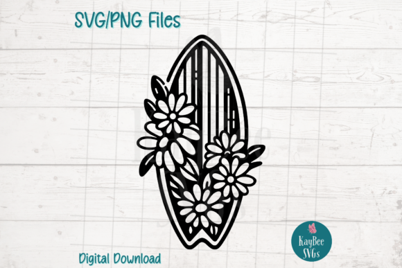 Floral Surfboard Graphics for Crafts