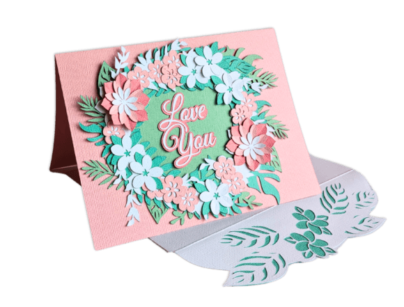 Floral Wreath Card 3D SVG for Life Events