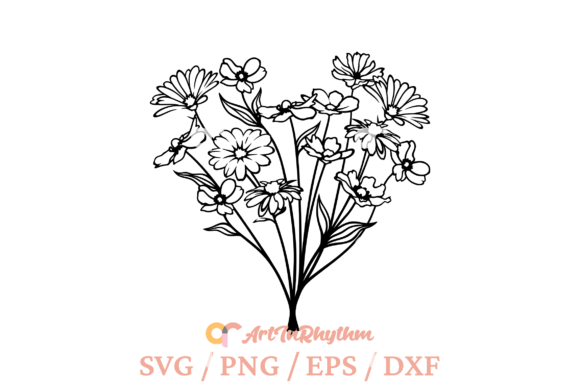 Flower Bouquet Svg for Crafts and Graphics