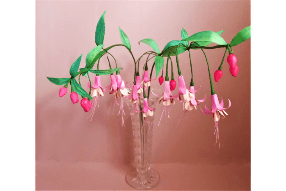 Fuchsia 3D SVG Paper Flowers for Branding