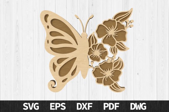 Laser Cut Butterfly Floral Wall Decor