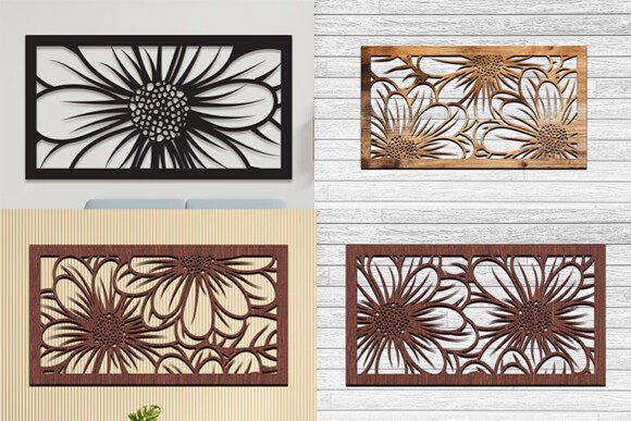 Laser Cut Floral Panel for Wall Decor Design