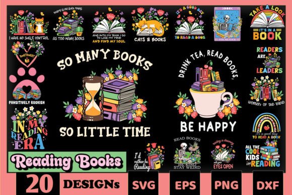 Love Reading Book SVG Bundle for Crafts and Graphics