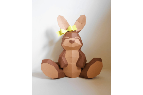 Low Poly Bunny 3D SVG for Easter Design