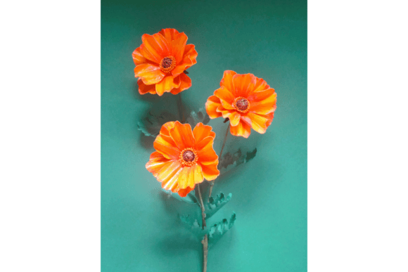 Minoan Butterfly Ranunculus 3D SVG Paper Flowers