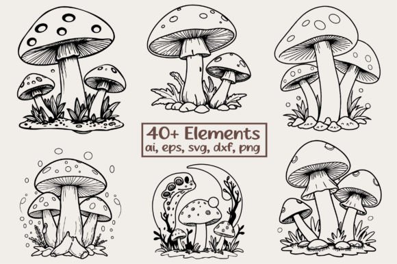 Mushroom Svg Celestial Mushroom Svg Graphics for Crafts
