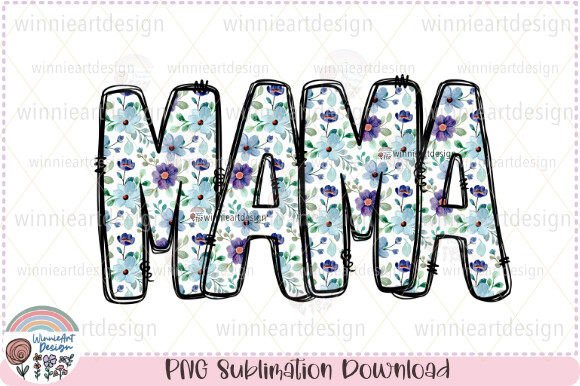 Retro Floral Mama Sublimation Mom Life Graphics for T-Shirt Designs