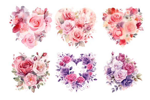 Romantic Floral and Love Vector Graphics for Crafts