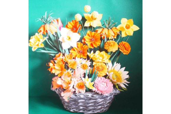 Sol Flower Bouquet 3D SVG for Floral Compositions