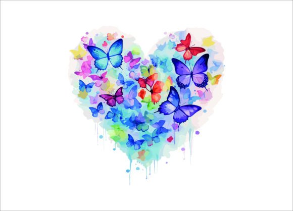 Watercolor Butterfly and Flower Artwork for Crafts and Graphics